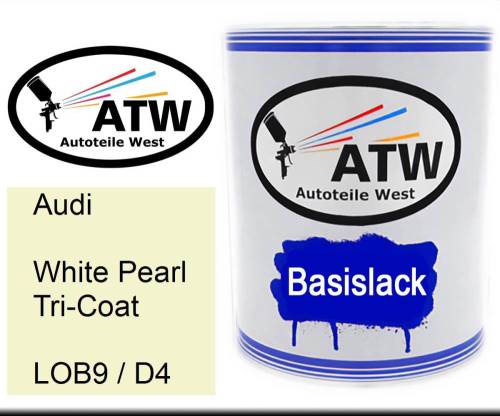 Audi, White Pearl Tricoat, LOB9 / D4: 1L Lackdose, von ATW Autoteile West.